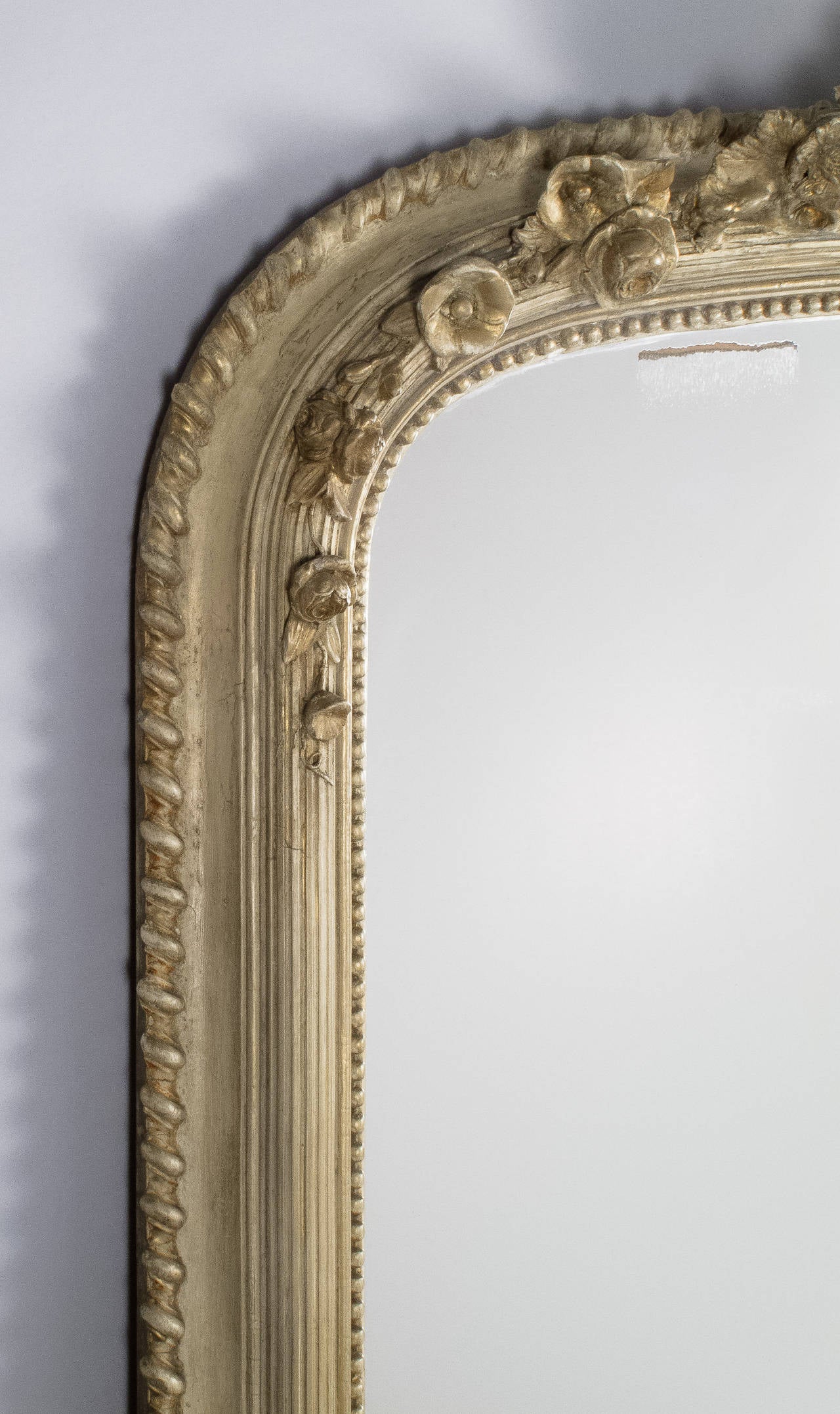 French Napoleon III Full-Length Painted Mirror, circa 1870s In Good Condition In Austin, TX