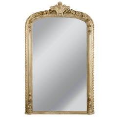 Antique French Napoleon III Full-Length Painted Mirror, circa 1870s
