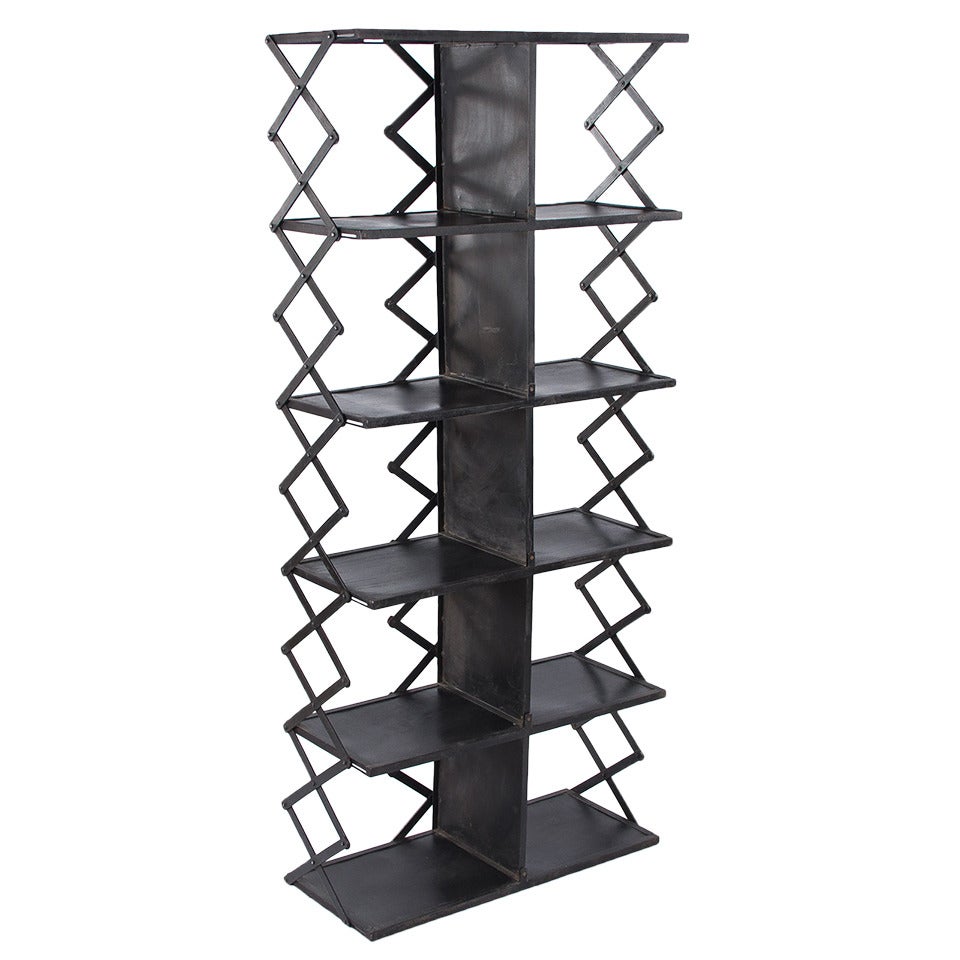 French Vintage Industrial Iron Shelves, 1970s at 1stDibs