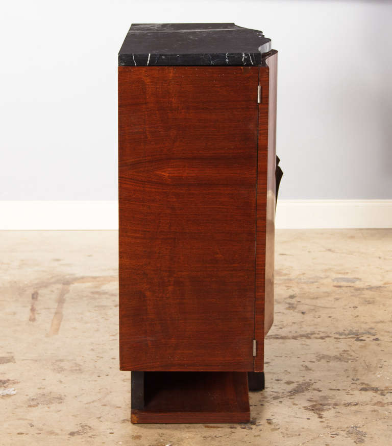 French Art Deco Rosewood Buffet with Marble Top, 1930s 3