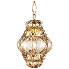 1940s Hand-Blown Murano Glass Lantern