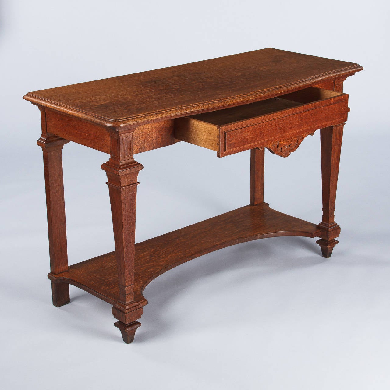 French Louis XIV Style Oak Console Table, circa 1893 In Good Condition In Austin, TX