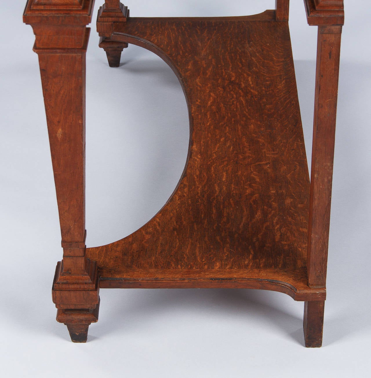 French Louis XIV Style Oak Console Table, circa 1893 3