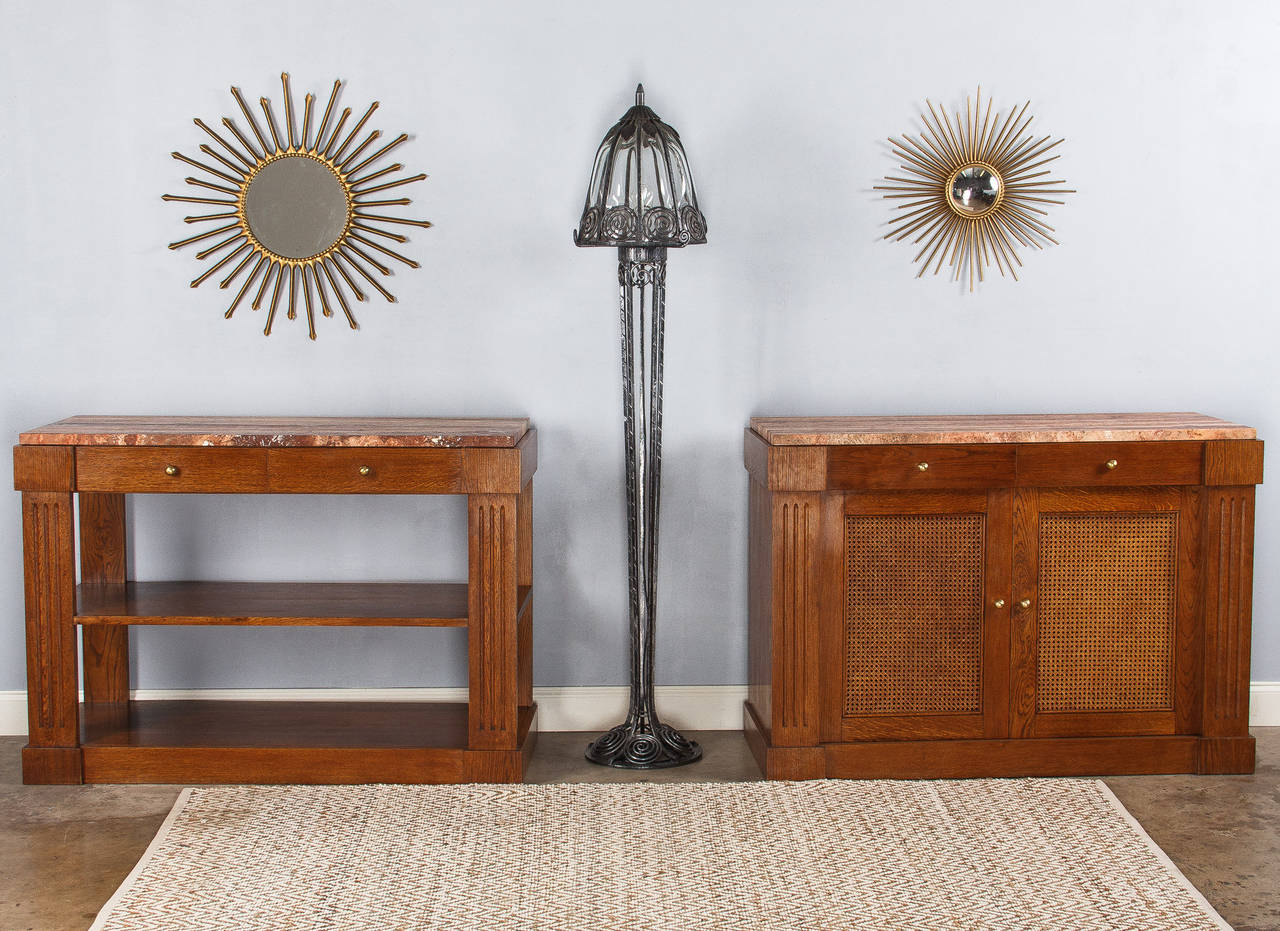 French Midcentury Sideboard Buffet with Marble Top 5