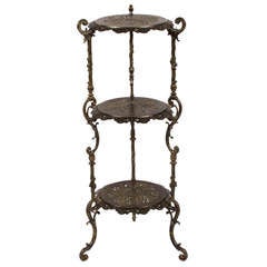 Antique French Rococo Style Iron Side Table