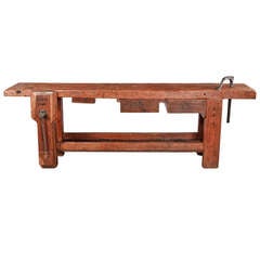 Antique French Etabli-Carpenter's Work Bench