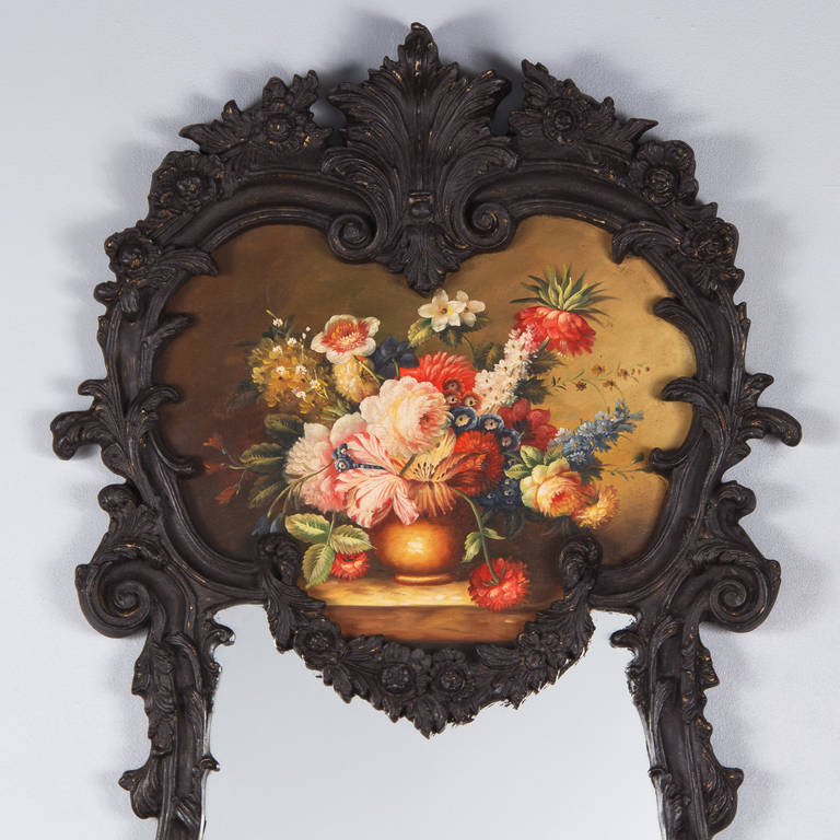 French Rococo Style Full Length Trumeau Mirror, 1920s In Good Condition In Austin, TX