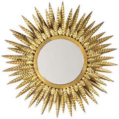 French Electrified Sunburst Mirror