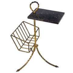 Mid Century Side Table with Magazine Rack