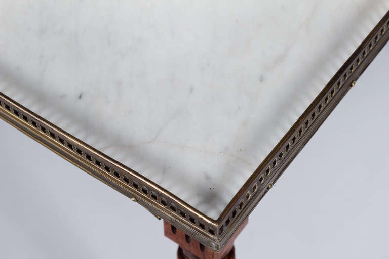 French Louis XVI Style Coffee Table with Marble Top, Early 1900s 3