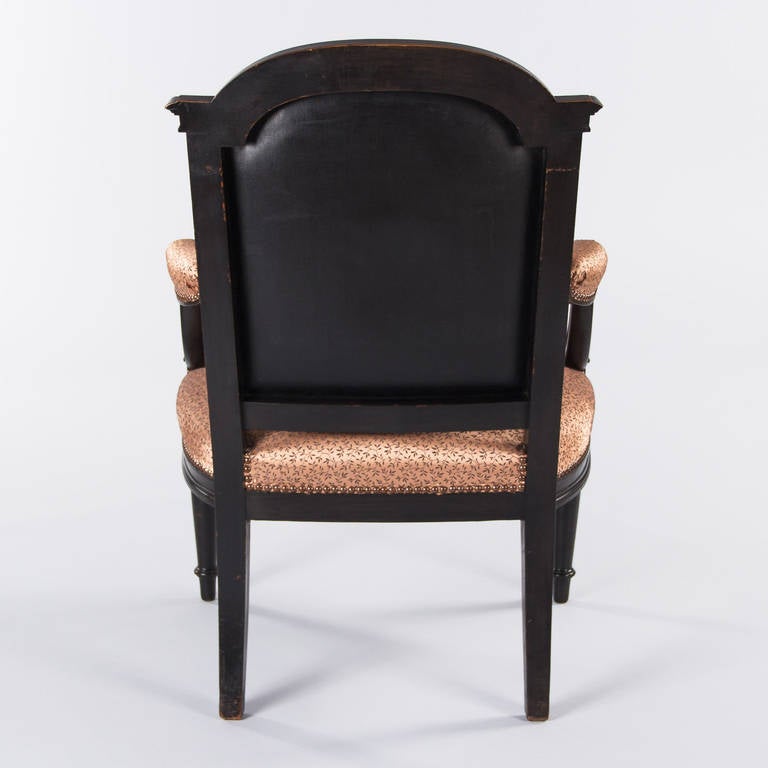 French Napoleon III Ebonized Armchair, 1870s 5