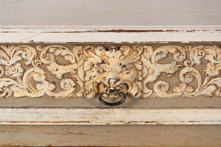 Wood French Renaissance Revival Painted Sideboard, Late 1800s