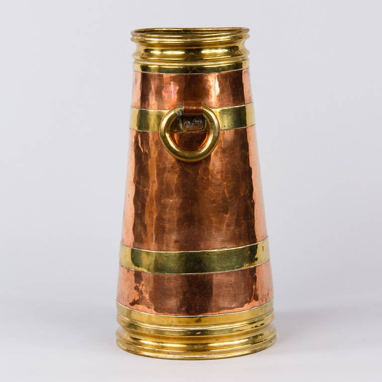French Copper and Brass Umbrella Holder, Early 1900s 1