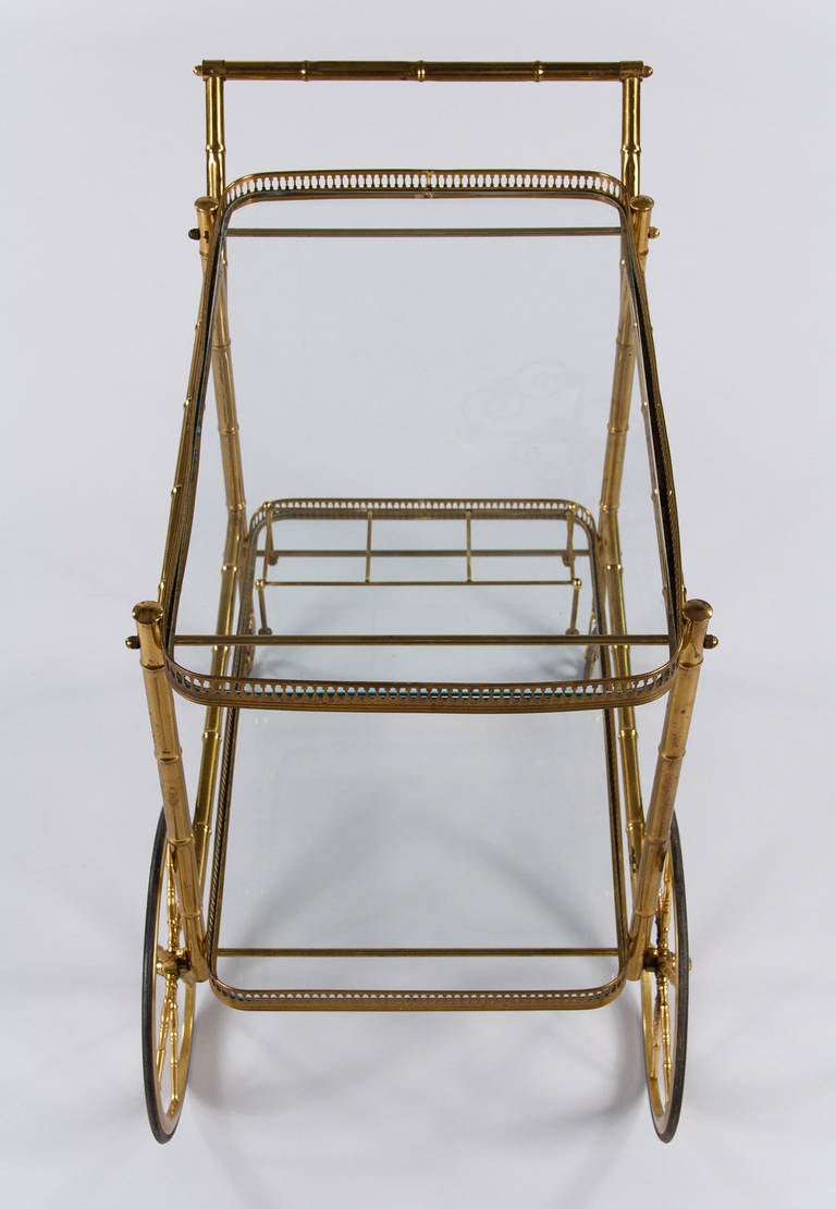 Mid-20th Century Maison Bagues Brass Bar Cart