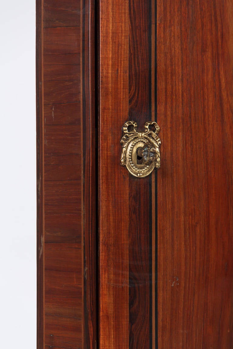 French Louis XVI Style Rosewood Corner Cabinet, 1900s 4