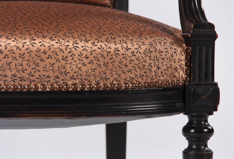 French Napoleon III Ebonized Armchair, 1870s 4