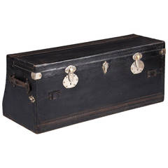 Antique French Automobile Leather Trunk, circa 1900s