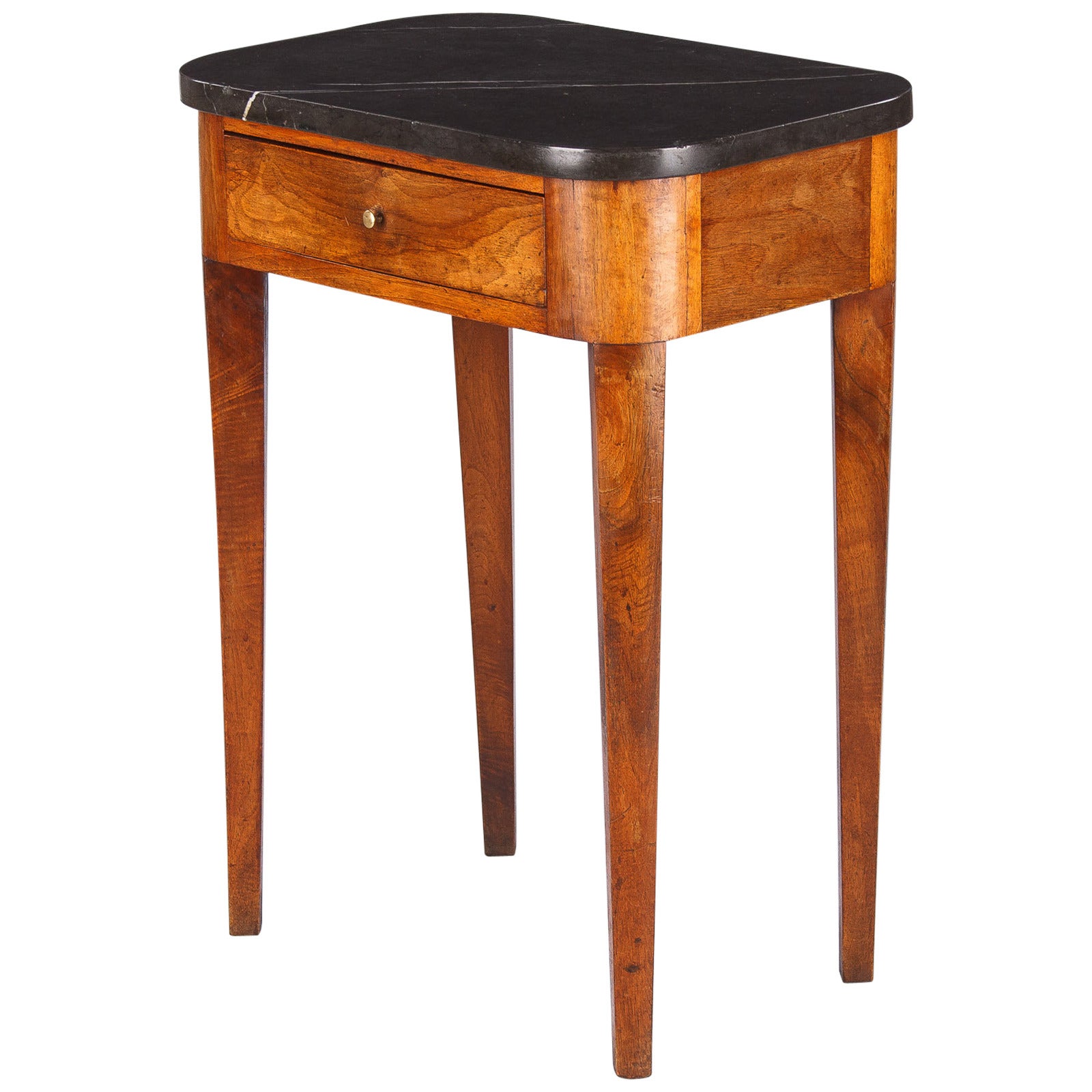 19th Century French Louis Philippe Marble-Top Side Table