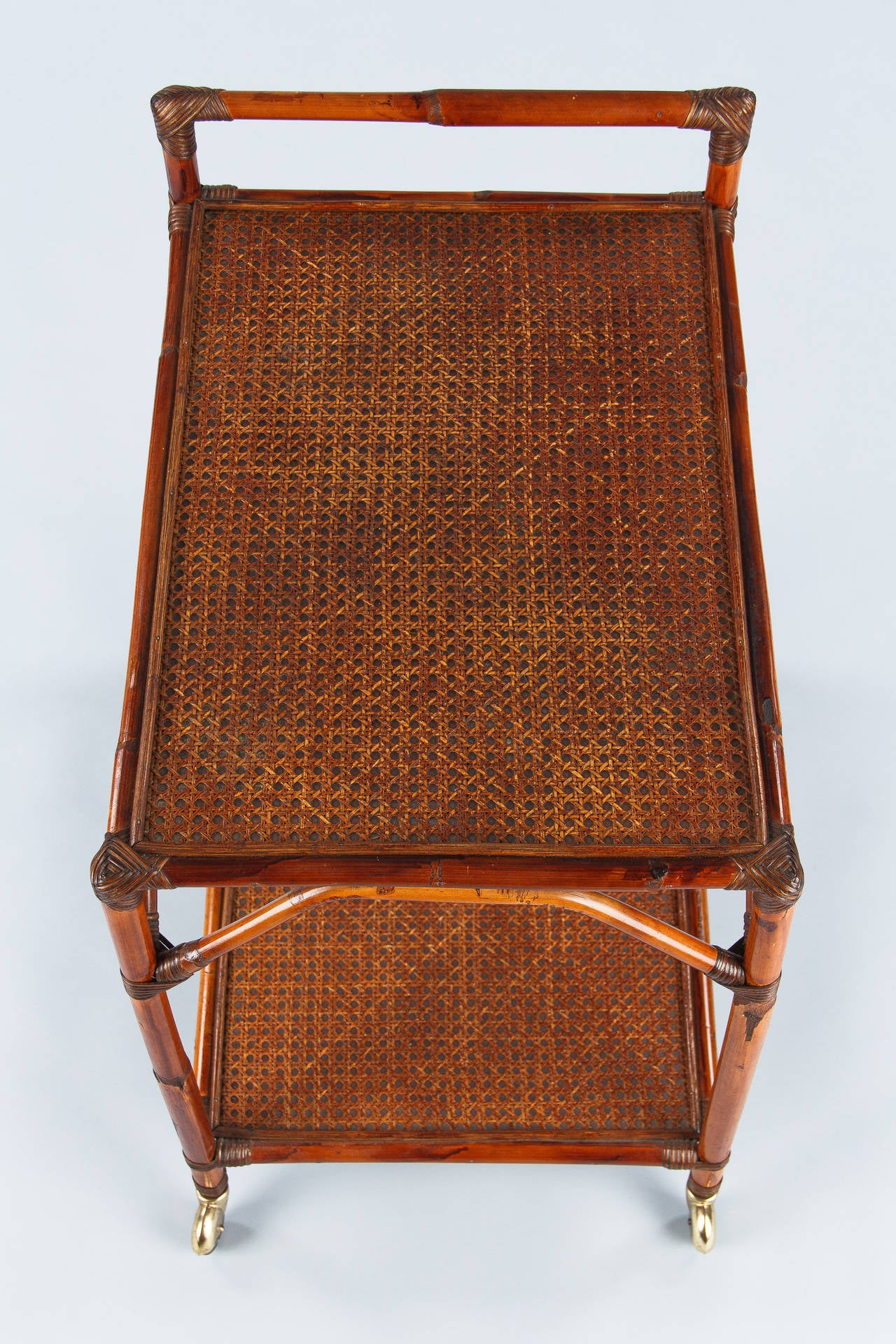 French 1920s Colonial Style Bamboo Bar Cart at 1stDibs