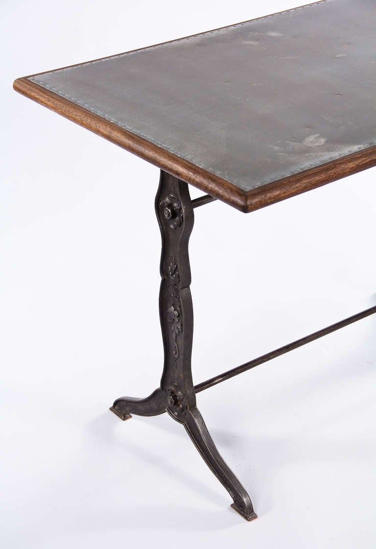 Iron French Bistro Table with Zinc Top