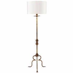 Midcentury Gilded Metal Floor Lamp from Spain Midcentury Gilded Metal Floor Lamp from Spain