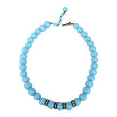 Miriam Haskell Robin's Egg Blue Vintage Necklace 11