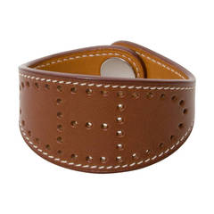 Hermes Brown Leather H Bracelet