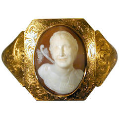 Antique Early Victorian Shell Cameo Gold Bracelet, c1840 11