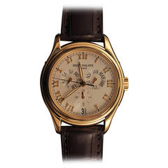 Patek Philippe Yellow Gold Annual Calendar Wristwatch Ref 5035J circa 1991