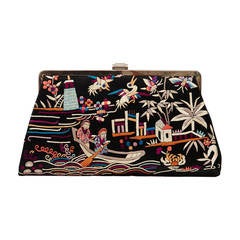 1920er Jahre Chinesische Seidenbestickte Clutch Tasche