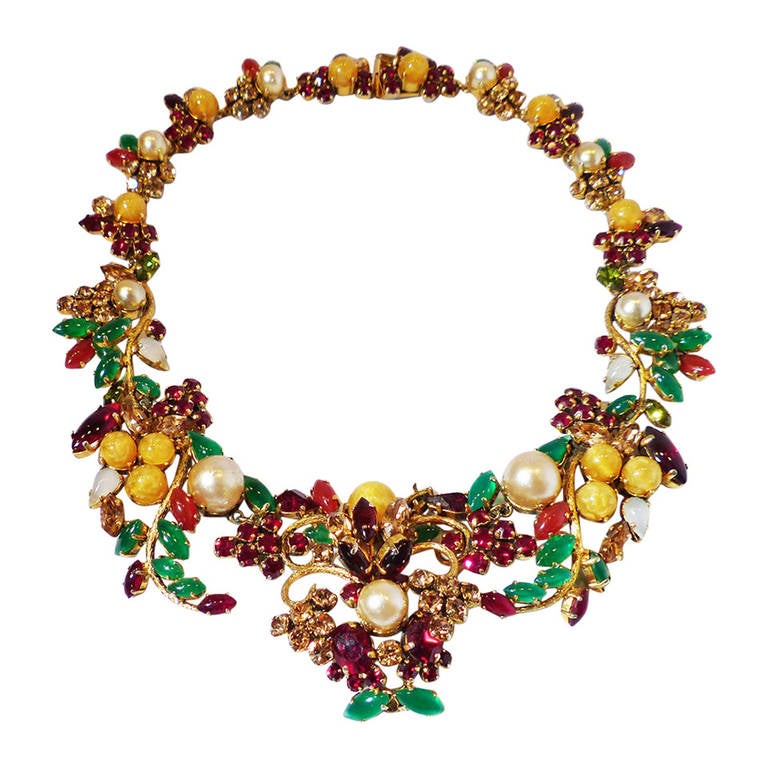 RARE Couture Vintage Christian Dior Germany 1962 Necklace, a Museum Piece For Sale