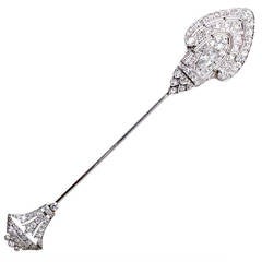 Antique 1920s Art Deco Diamond Jabot Pin