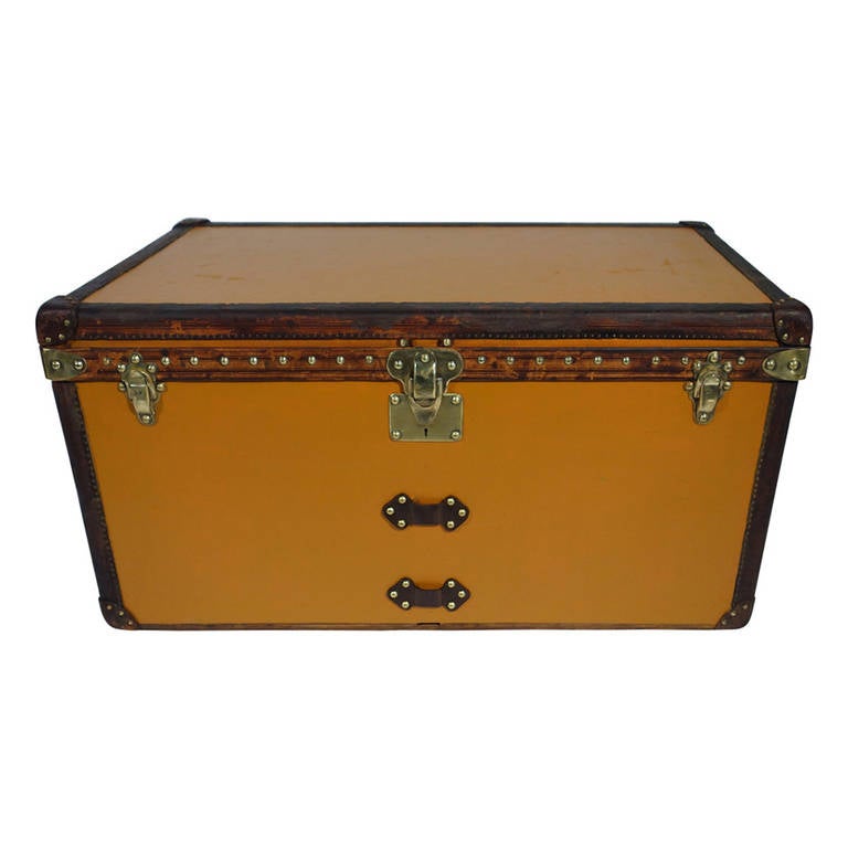 Louis Vuitton Courrier Trunk / Malle in Orange Vuitonitte 1914- 1924 For Sale