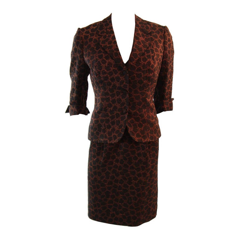 Stunning Mingolini Guggenheim Brown and Black Beaded Couture Dress Set For Sale