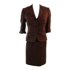 Retro Stunning Mingolini Guggenheim Brown and Black Beaded Couture Dress Set