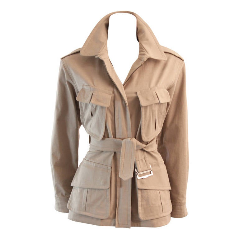 Yves Saint Laurent Rive Gauche Utility Safari Jacket Size 36