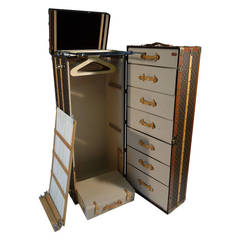 Retro Louis Vuitton Monogramme Huge Wardrobe Trunk / Malle Armoire 1980s