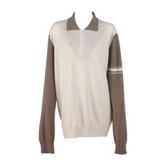 Hermes Mens cashmere long sleeve polo shirt NWT