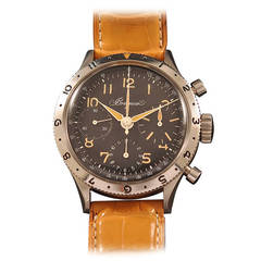 Vintage Breguet Stainless Steel Type XX Aviator's Chronograph Wristwatch circa 1960s