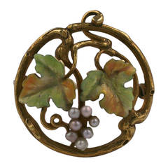 Art Nouveau Grape Brooch