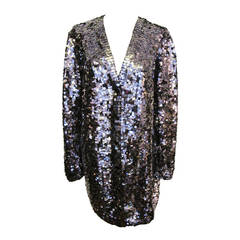 Dolce & Gabbana Square Sequin 3/4 Silver-Lavender Evening Jacket