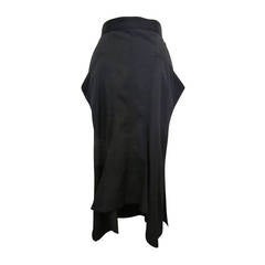 New Yohji Yamamoto Black Angular Skirt