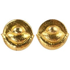 Hammered Gold Clip Earrings 12