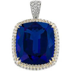 Tanzanite and Diamond Pendant 105.10 Carats