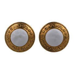 Chanel Milk Glass Earclips 8
