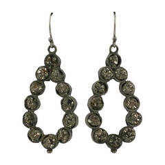 Boucles d'oreilles victoriennes en pyrite