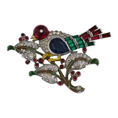 Vintage Trifari Alfred Phillipe Art Deco Bird Brooch