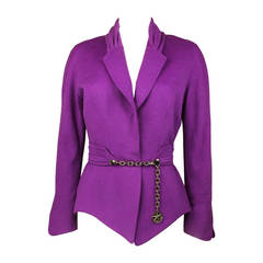 Thierry Mugler Purple Wool Blazer