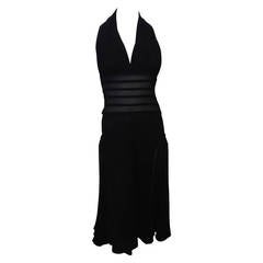 Jean Paul Gaultier Black Sheer Halter Dress