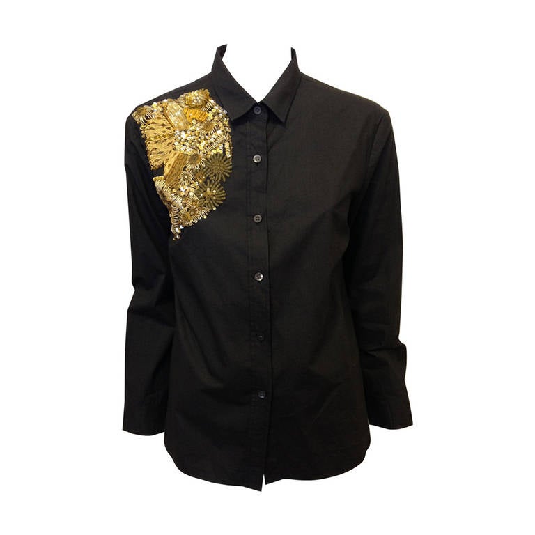 embellished black shirt